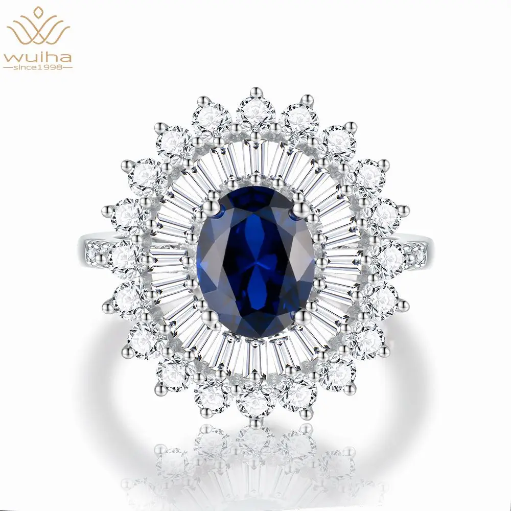 

WUIHA винтажный 100% 925 пробы серебряный овальный вырез 7*9 мм драгоценный камень из искусственного муассанита, свадебное обручальное кольцо, Изя...