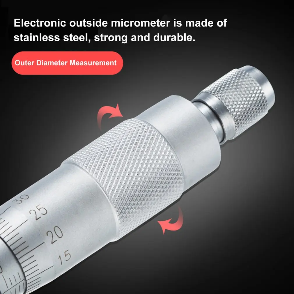 

25mm 0.001mm Electronic Digital Micrometer Micron Outside Micrometer Thickness Gauge Electronic Measuring Tools