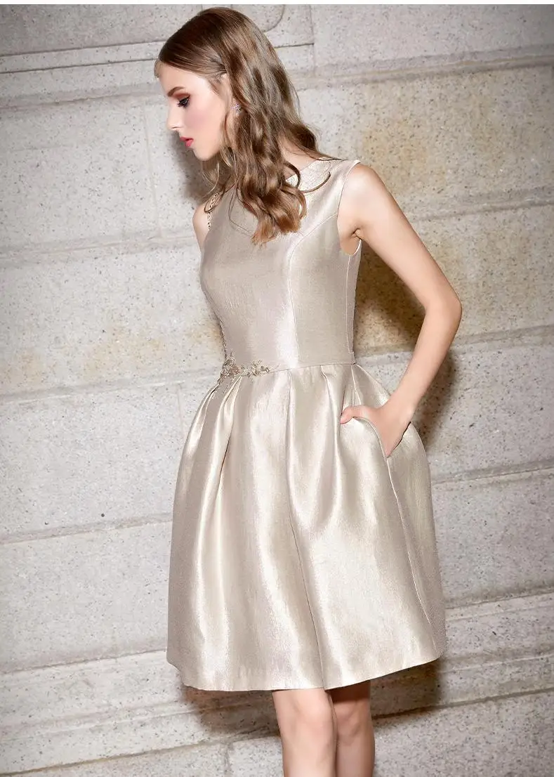 Офисные женские туфли элегантное платье с О образным вырезом Платья