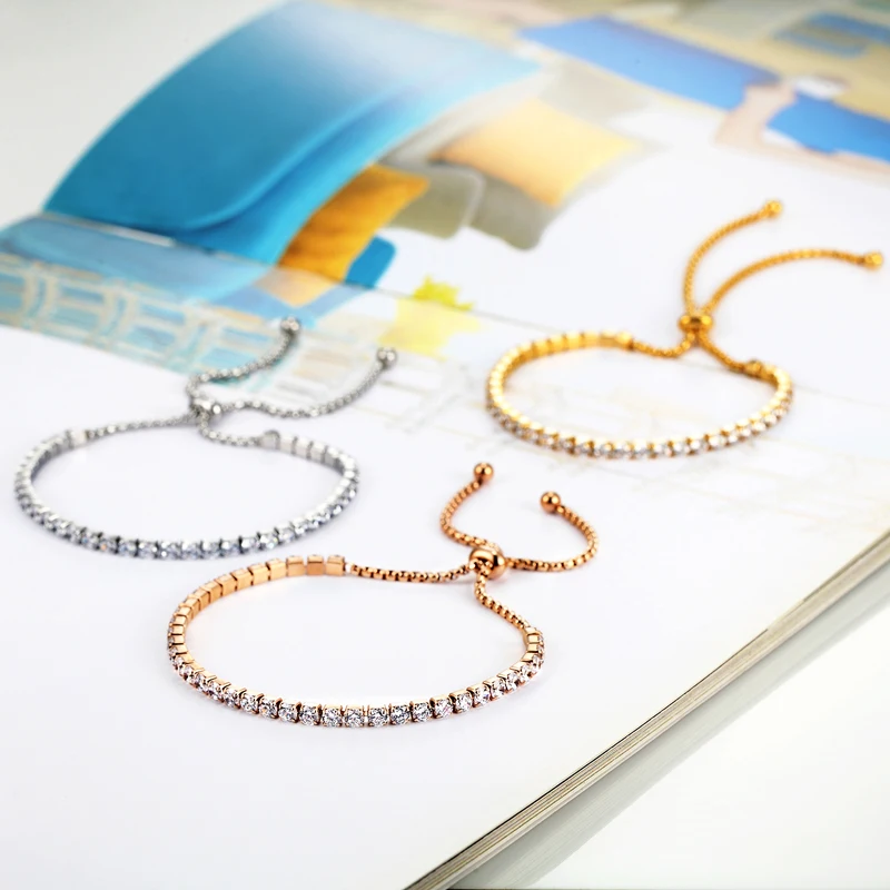 

3pcs/set Beautiful Deploy Stainless Steel Handmade Zircon Bracelet Roman Numeral Bangle Bead Cable Wire Bangle for Woman Jewelry