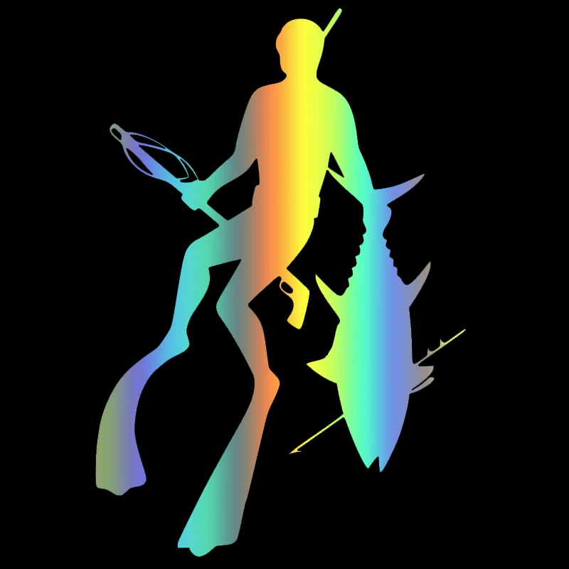

Various Sizes Car Stickers Vinyl Decal Spearfishing Dive Gun with Snorkeling Motorcycle Decorative Accessories Creative