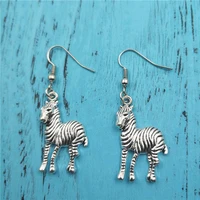 zebra animal charm creative earringsvintage fashion jewelry women christmas birthday gifts accessories pendants zinc alloy
