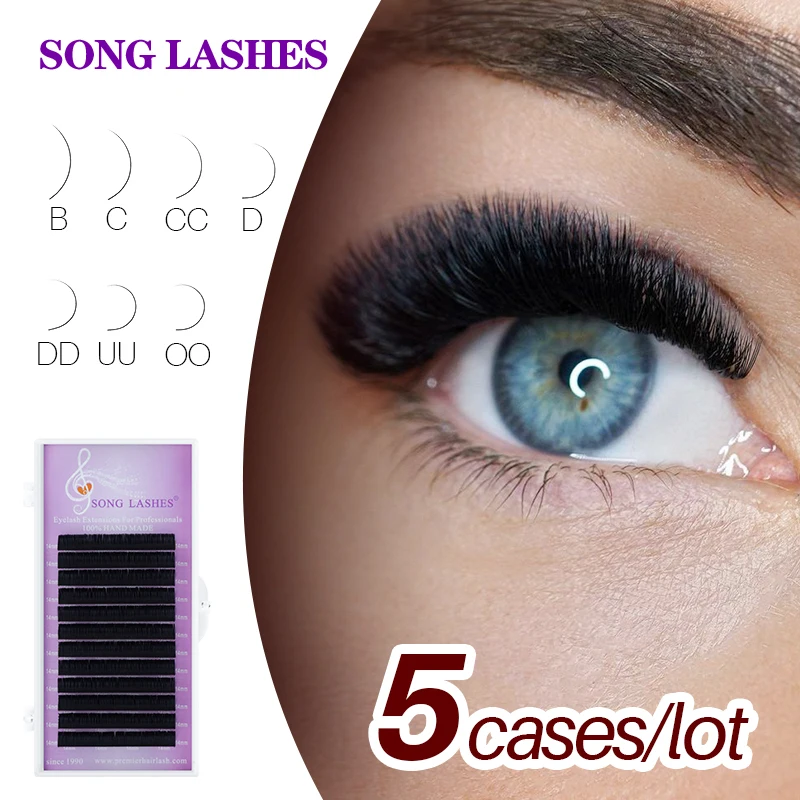 Ресницы для наращивания SONG LASHES натуральные и мягкие тонкие ресницы