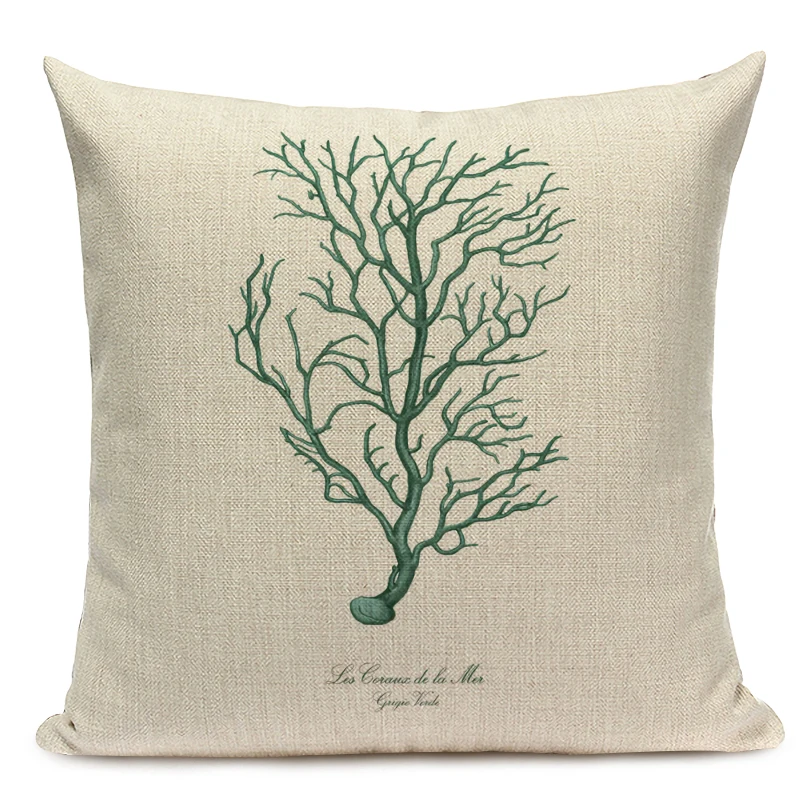 Decorative Cotton Retro Painting marine decoration Pillow Covers 45Cmx45Cm Square Replacement Printed Cushions Pillow Case