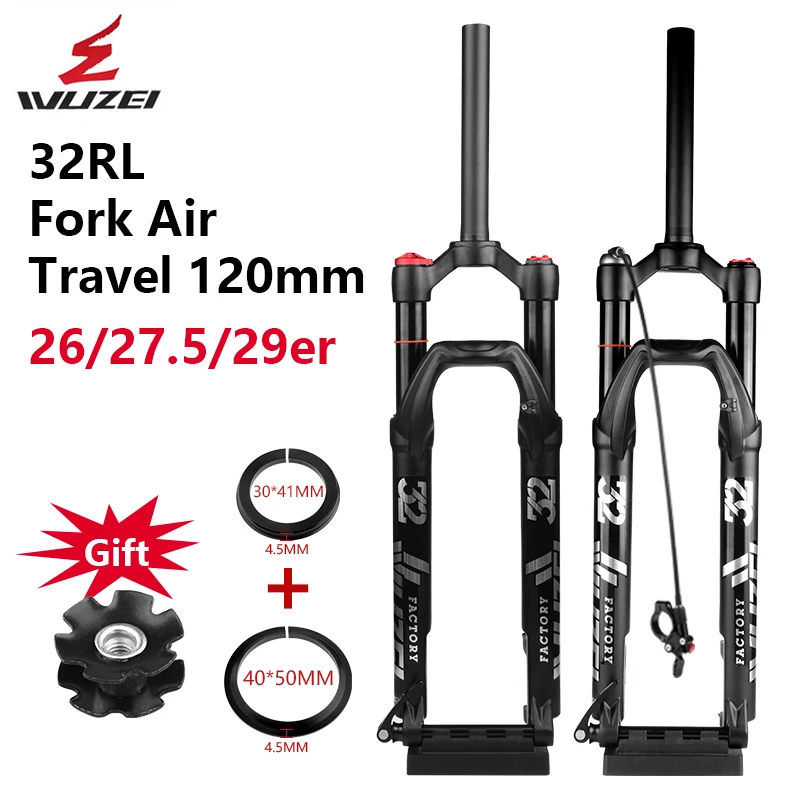 

WUZEI MTB Damping Fork 26/27.5/29 inch Rebound Air Fork Shoulder/Wire Control Mountain Bike Magnesium/Alloy Boost Fork
