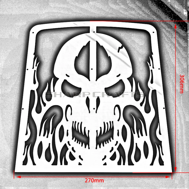 Высококачественный защитный чехол для радиатора мотоцикла с черепом и пламенем