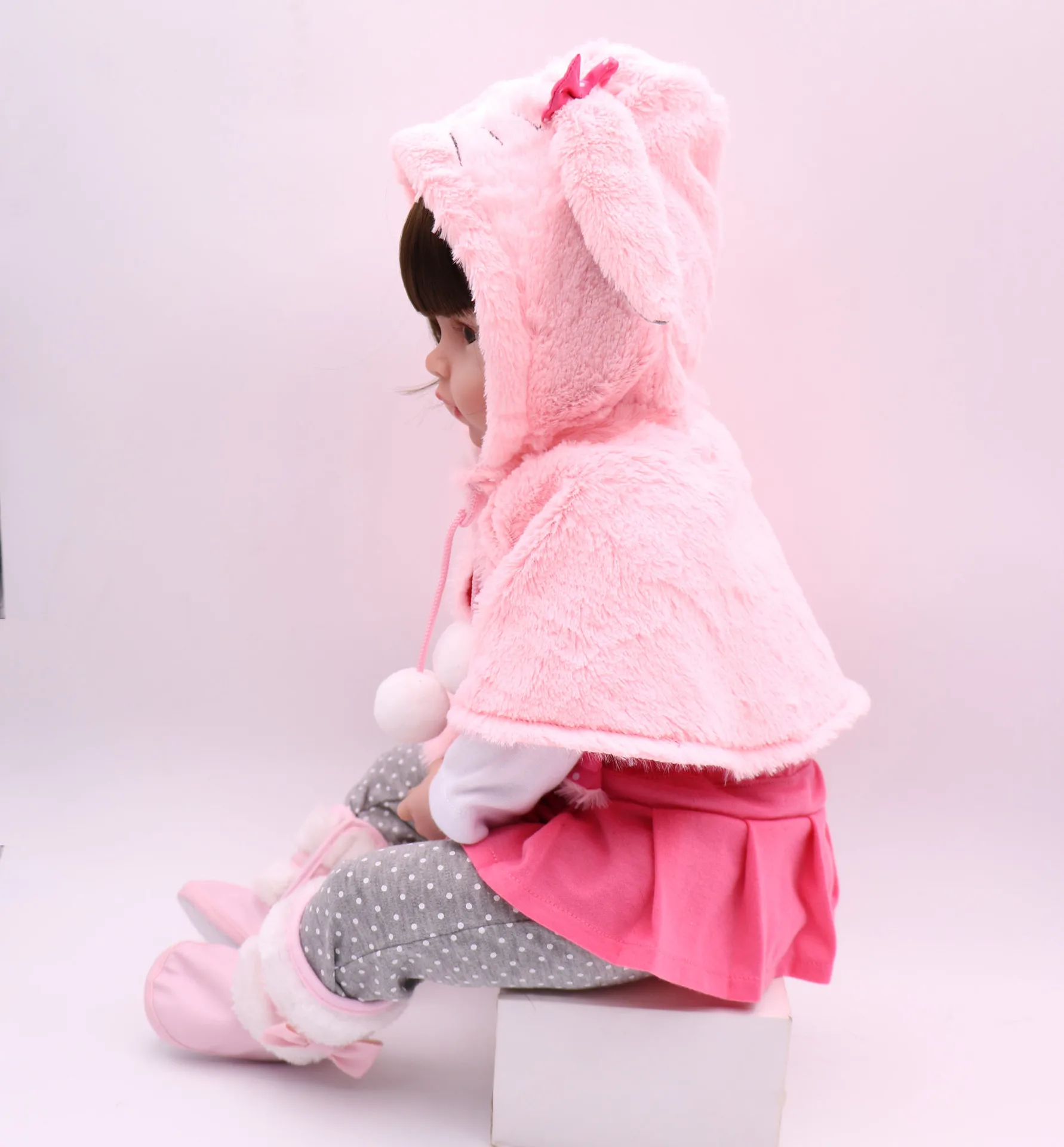

KEIUMI 48CM / 58cm Bobo Hair Lovely Rabbit Cloth Doll Rebirth Baby Doll Toy Children Gift Cute Simulation Dolls