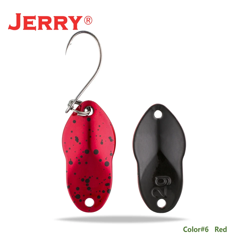 red Jerry 2 г 3 г микро рыболовные приманки сверхлегкие латунные металлические жесткие приманки один крючок пресноводная зона форель Щука окунь ложка безделушка pesca - Цвет: red