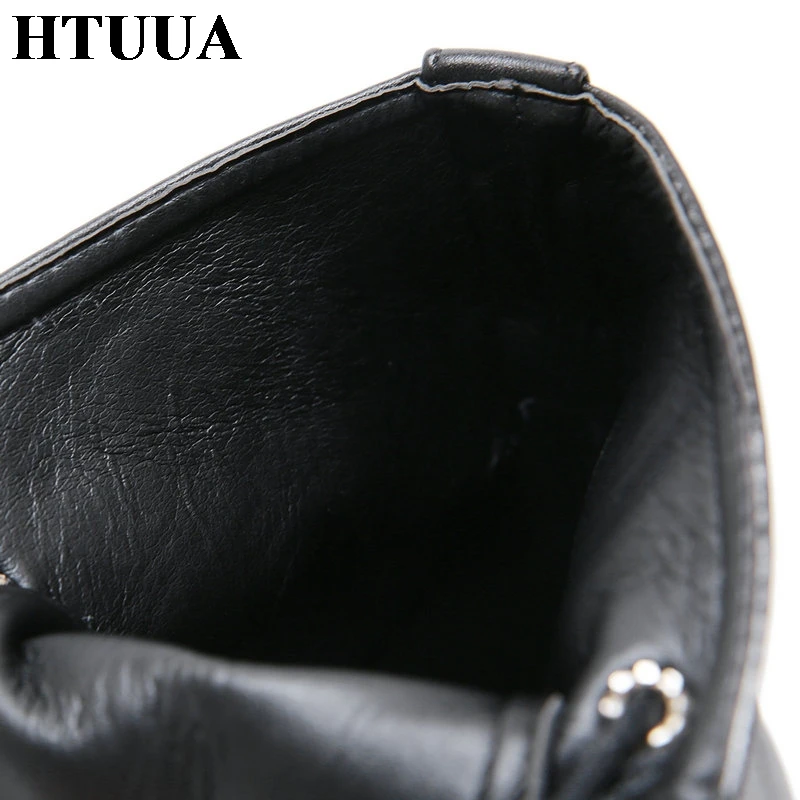 HTUUA/модные ботинки на платформе со шнуровкой и заклепками женские короткие