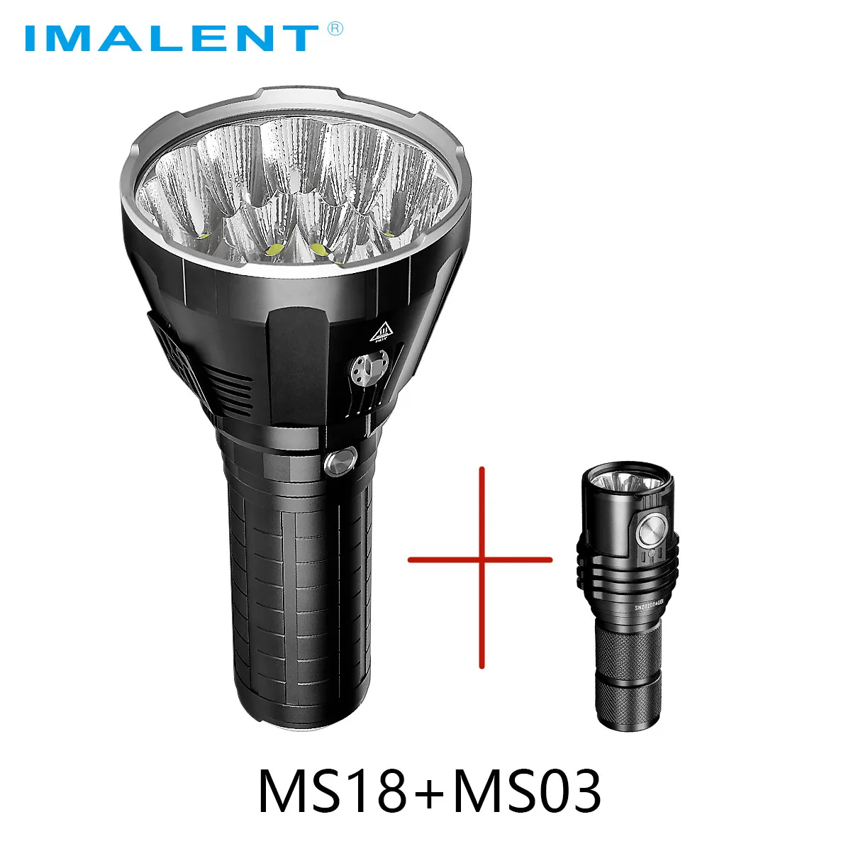 IMALENT MS18+MS03 Professional Convoy Flashlight Rechargeable 6-8 Mode 25000LM CREE XHP Led Lamp Portable Survival Equipment