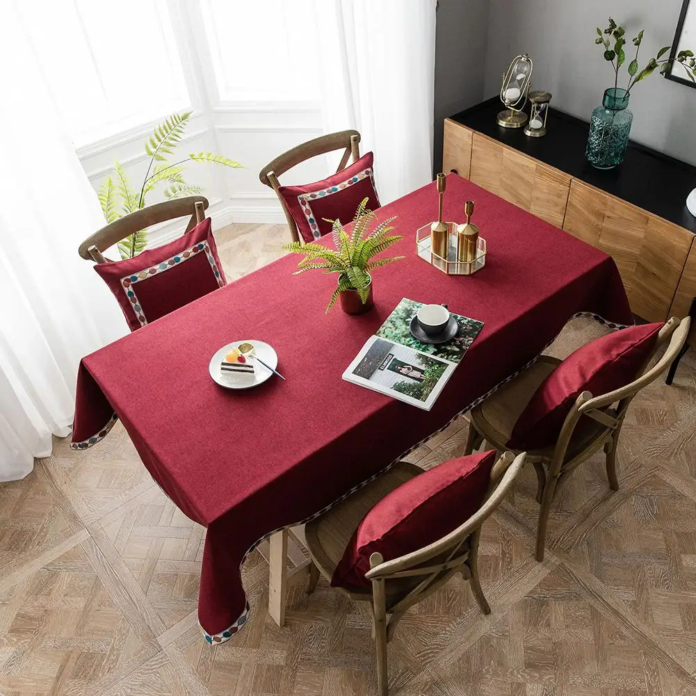 Studyset в скандинавском стиле водонепроницаемый сплошной цвет вышитый Стол Крышка