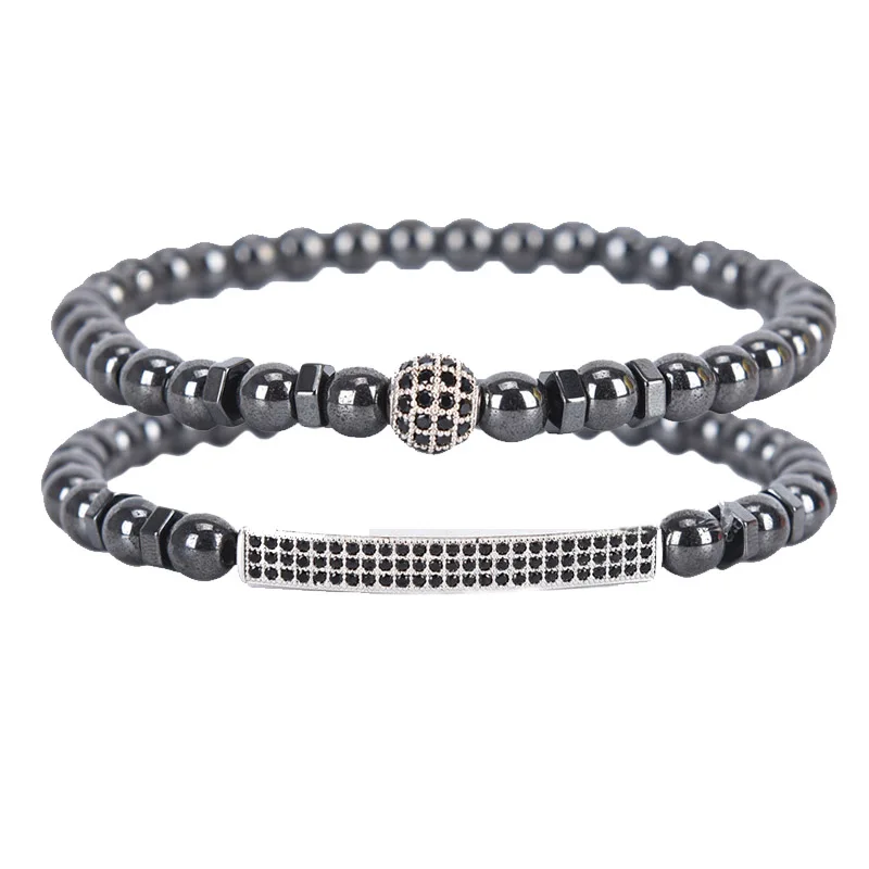 Браслет с бусинами из гематита и бусин длинный браслет подвесками забота о