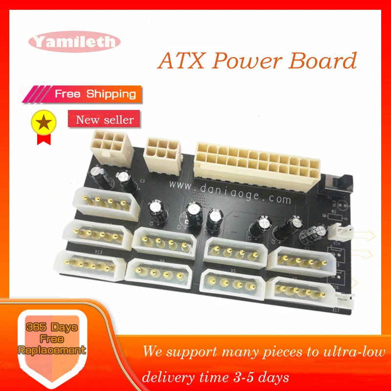

Yamileth ATX Power Board 24pin to IDE 8x4pin Power Supply Board for Chia Mining Machine Hard Disk Without Cable