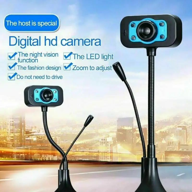 Usb Led Hd видео веб-камера Микрофон для компьютера ПК ноутбук Настольный микрофон