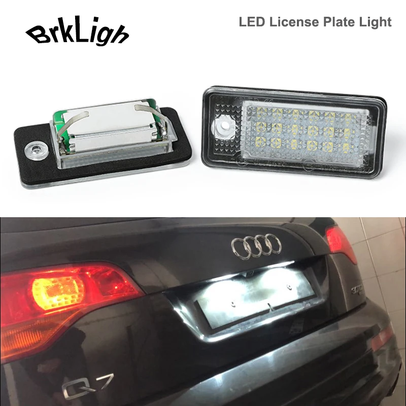 

2Pcs LED License Number Plate Light Lamps White Canbus For Audi A3 A4 S4 RS4 A5 A6 C6 RS6 A8 S8 Q7 B6 B7 Cabriolet Car Styling