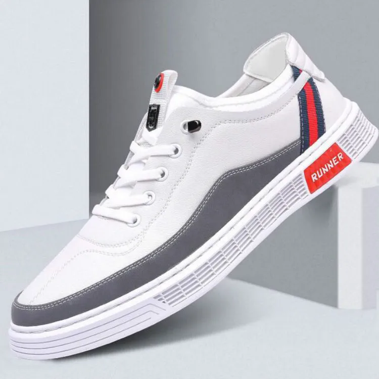 

2021 autumn new white shoes men's Korean version of the trend of British casual leather shoes fashion breathable trendy shoes