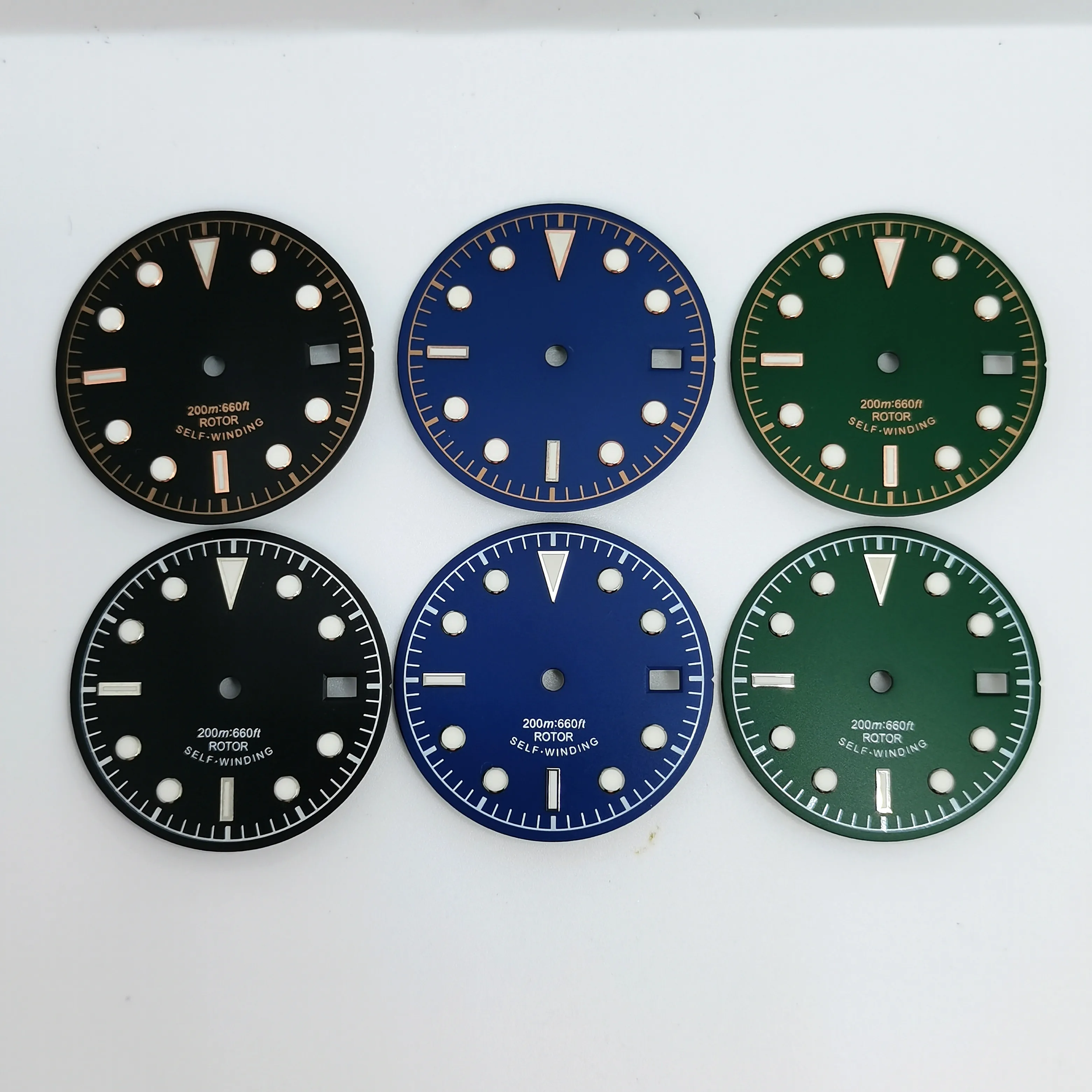 Enlarge New Watch Part 30MM Dial Green Luminous Fit NH35 Automatic Movement