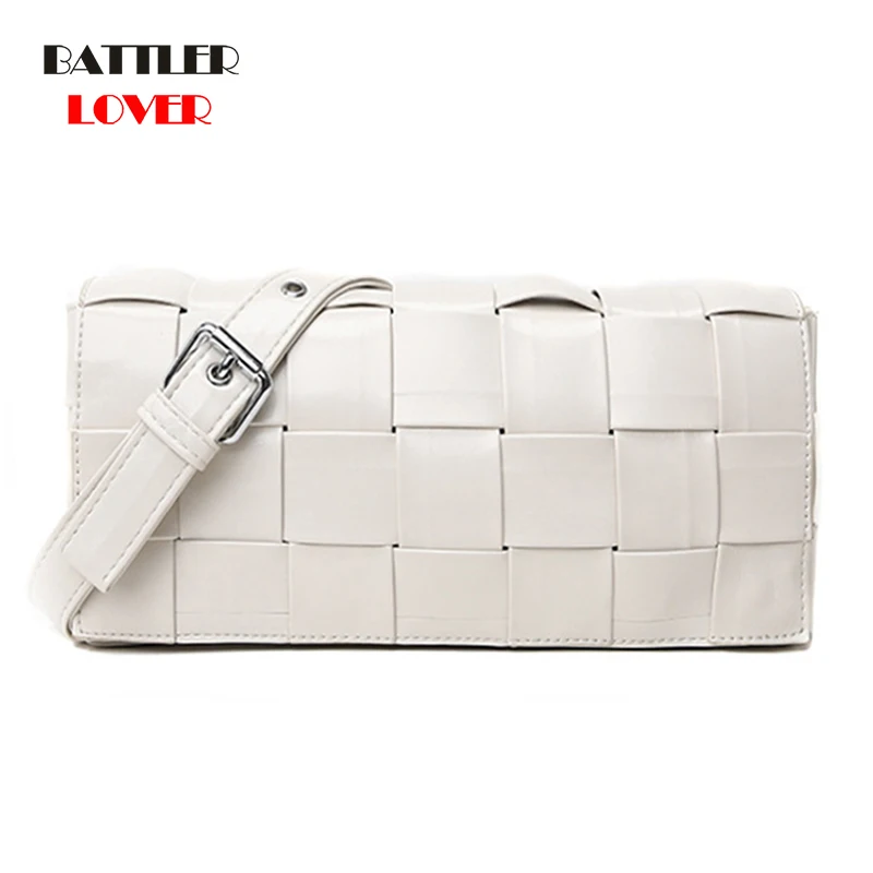 

Woven Leather Pillow Shoulder Crossbody Bag for Women 2021 Luxury Designer Handbag and Purses Female High Quality Messenger Flap