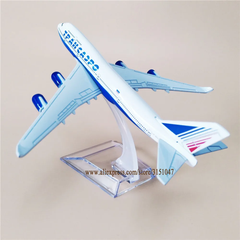 

16cm Metal Alloy Plane Model Air Russian Transaero Airlines Boeing 747 B747 Airways Airlines Airplane Model w Stand Aircraft
