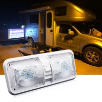 2 pcs rv led light 12v 800lm 6000 6500k ceiling fixture camper trailer marine double dome light 48 leds lamps for cars wholesale
