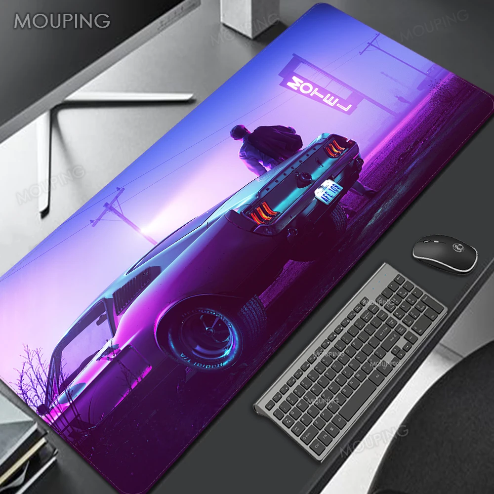 Игровой коврик для мыши Retrowave ПК геймерский скоростная механическая клавиатура
