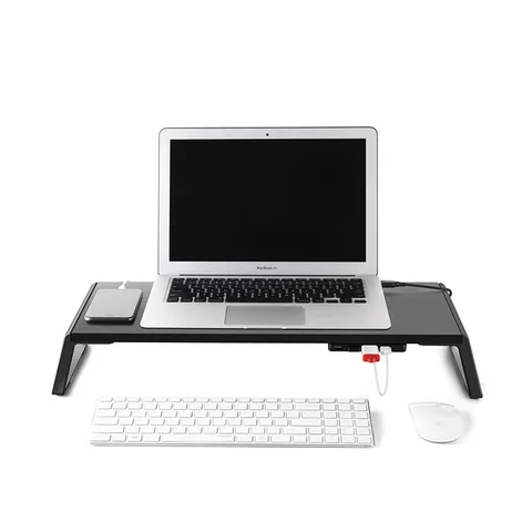 Подставка для монитора, Универсальная металлическая подставка под ноутбук с 4 портами usb 2,0, для компьютера, ноутбука, iMac TV, ЖК-дисплея