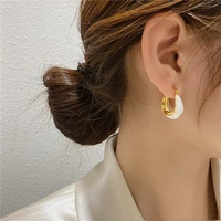 south koreas new design fashion jewelry simple white dripping earrings elegant womens everyday all match earrings