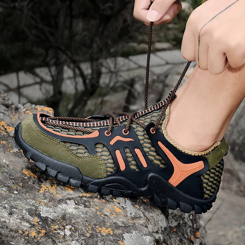 

Hiking Shoes Summer Men Quick Dry Water Shoes Mesh Sneakers Beach Outdoor Hiking Sandals Trekking Shoes Trail Footwear Big Size