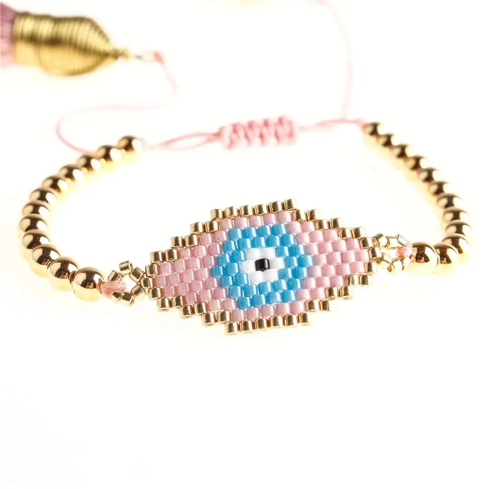 Shinus 10 шт./лот браслет evil eye бусины Miyuki Delica браслеты с кисточкой турецкий глаз Браслеты Mujer Bileklik DIY ручной работы