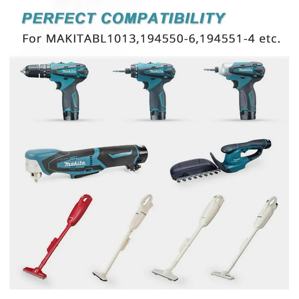 10,8 Вольт/12 В 2.0Ah литий-ионный аккумулятор для Makita 2000 мАч BL1013 BL1014 CL100DW CL100DZ CL102DZX LCT203W