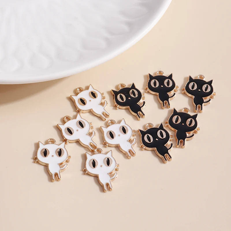 Эмалированные мини-подвески в виде кота сделай сам для ожерелий серег Кулонов