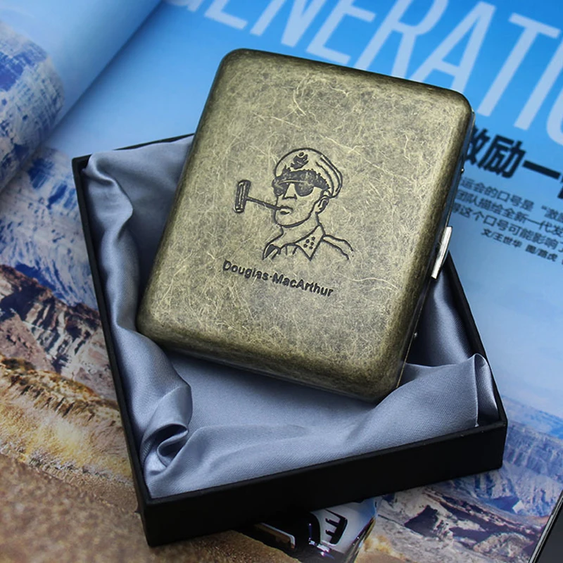 Винтажный металлический чехол для сигарет классический дизайн 20 шт. Мужская