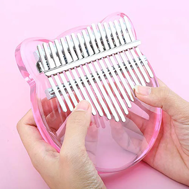 Прозрачное цветное пианино для большого пальца с 17 клавишами портативное Kalimba