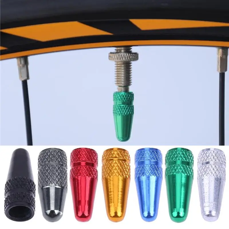 5 Buah Topi Katup Ban Sepeda Warna Pelangi Topi Tekanan Tinggi Aluminium untuk Katup Presta Topi Ban Sepeda Aksesori Sepeda
