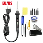 Паяльный карандаш с регулируемой температурой, 80 Вт, 220 В, 110 В, ЖК-дисплей, сварочные ремонтные инструменты, набор цифрового электрического паяльника