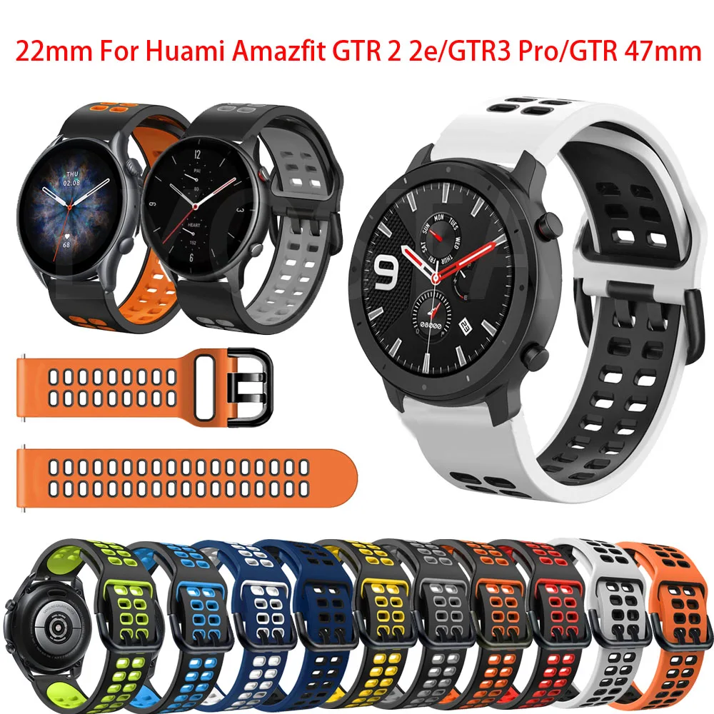 

New 22mm Silicone Band For Amazfit GTR 2 eSIM/GTR 3 pro/GTR 47mm/GTR2/2e/Stratos 2/3 Sport Watch Bracelet Quickly Install Strap