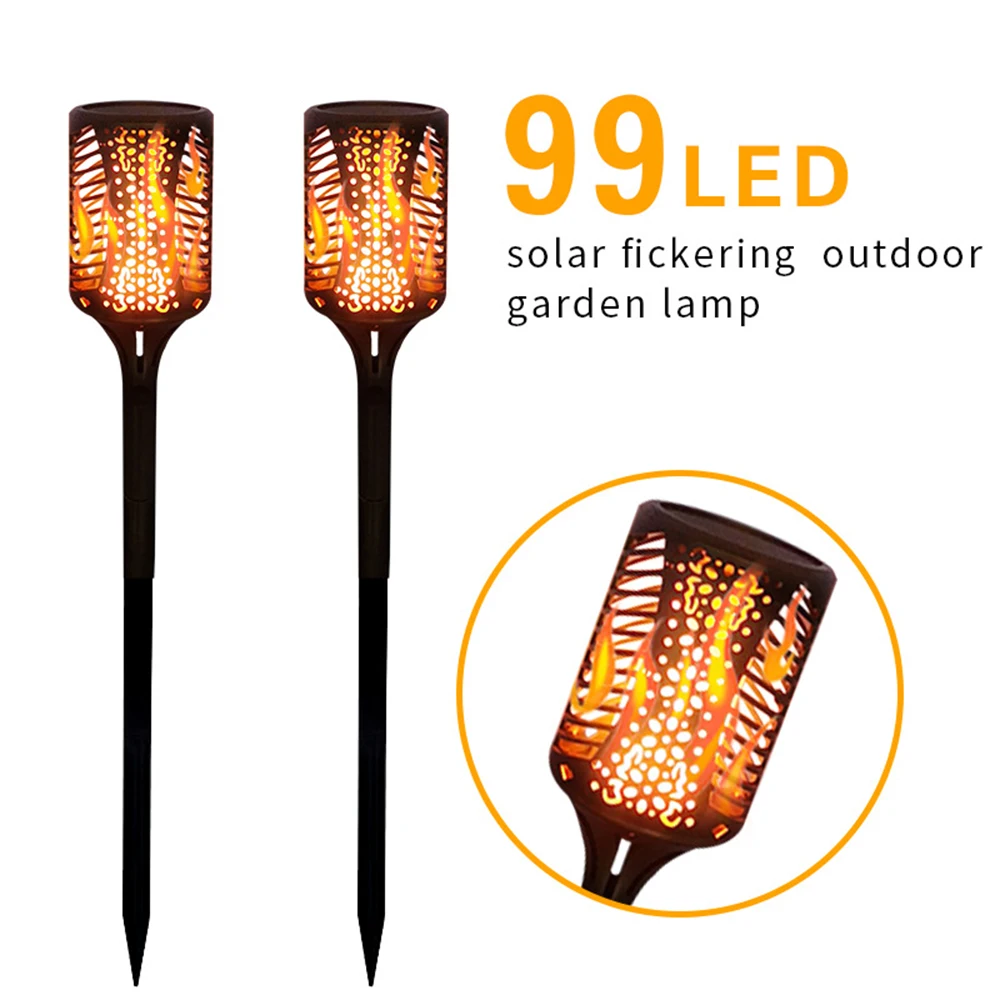 Уличный фонарь на солнечной батарее садовый с мерцающим светом для газона