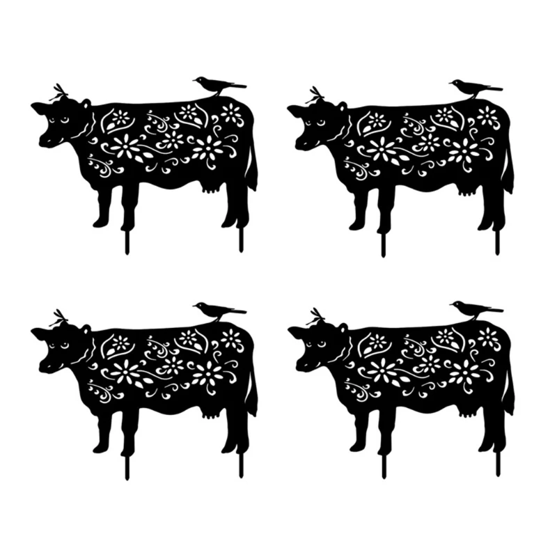 

Полый цветок, коров, садовый силуэт, стойки, акриловое украшение для двора, украшение для дома, сада, декоративные знаки, двор, украшение для ...