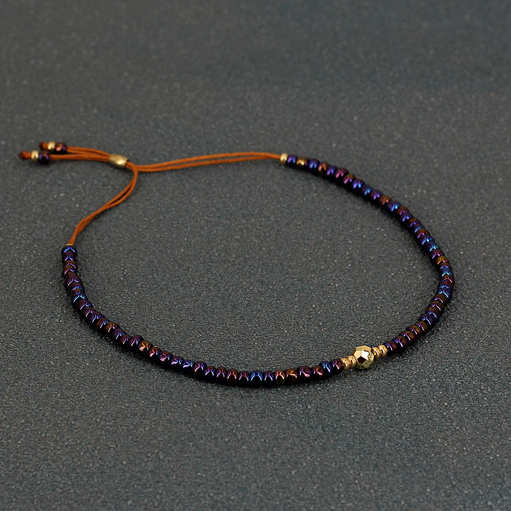 

Bohemian Thin Beaded Stone Crystal Bracelets Pearl & Bangles For Women Handmade Vintage Ethnic knot Thread Bracelets