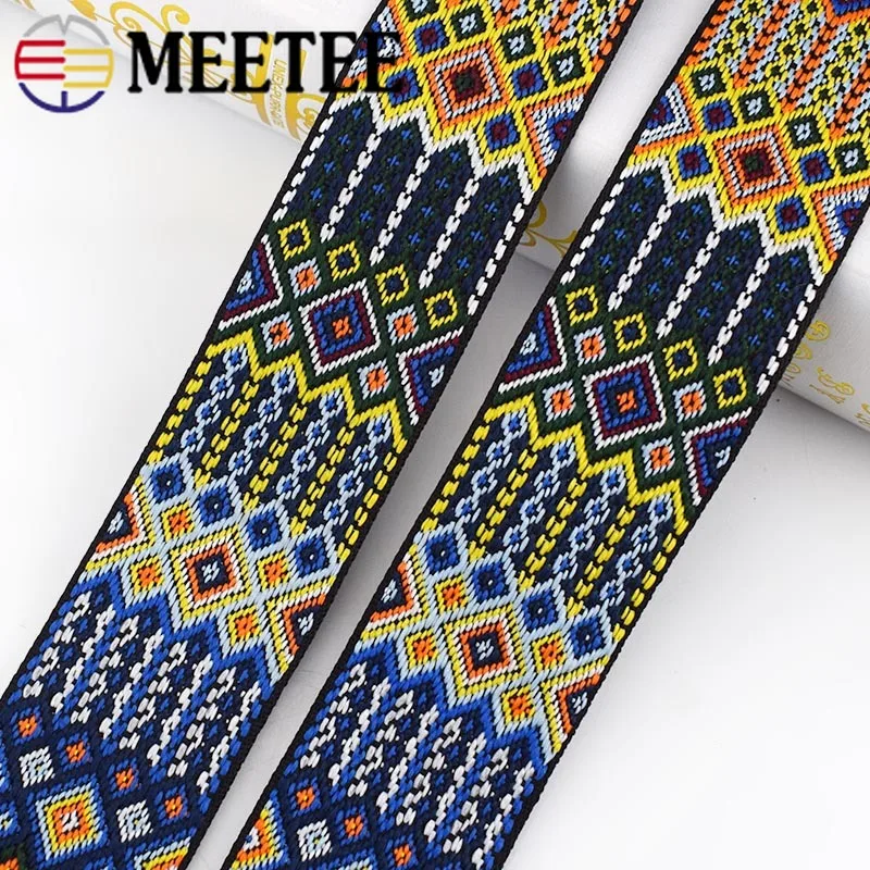 

3Meters 5cm 2mm Thick Polyester Jacquard Webbing Tapes Bag Strap Belt Ribbons for DIY Clothes Bias Binding Sewing Accessories