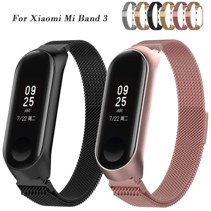 Ремешок для часов mi Band 3, металлический ремешок из нержавеющей стали для Xiao mi 3, ремешок для браслета mi band 3, браслеты Pulseira