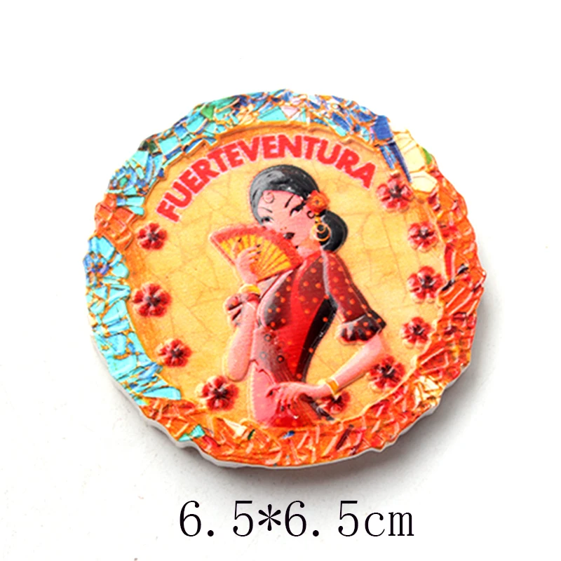 1 шт. Горячий смолы 3D магнит для холодильника Fuerteventura Madrid Испания сувенир Наклейка на магнитный холодильник для домашнего декора.