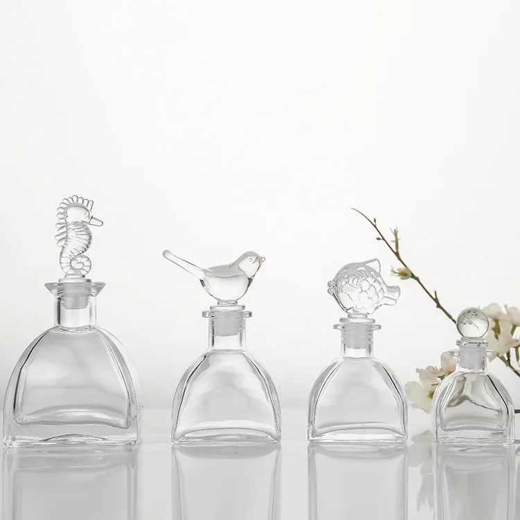 5pcs 150ml Yurt Aroma Glass Bottle Rattan Fragrance Diffuser Perfume Bottle Scent Volatilization Glass Container Home Decor