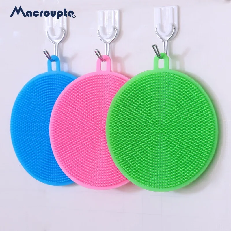 

Cleaning Brushes Soft Silicone Dish Bowl Pot Pan Cleaning Scouring Pads Cooking Cleaning Tool Kitchen Accessories