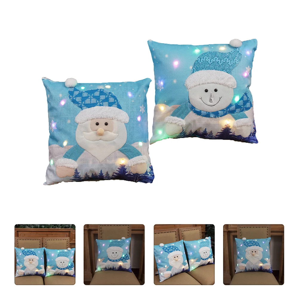 

2Pcs Christmas Series Cushion Cover Case with LED Light (Assorted Color)