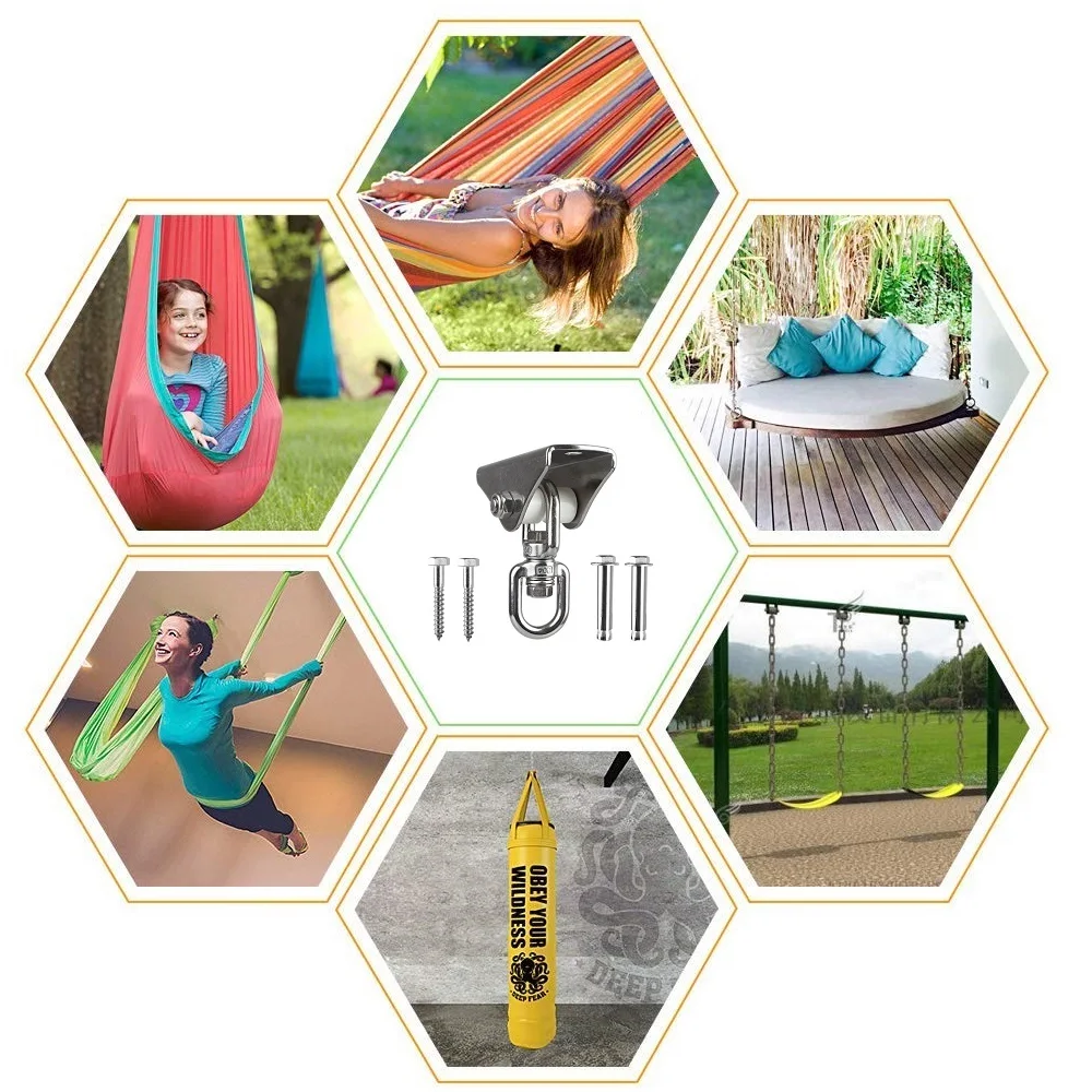 2 шт. поворотные вешалки из нержавеющей стали на 360 ° для качели подвесной