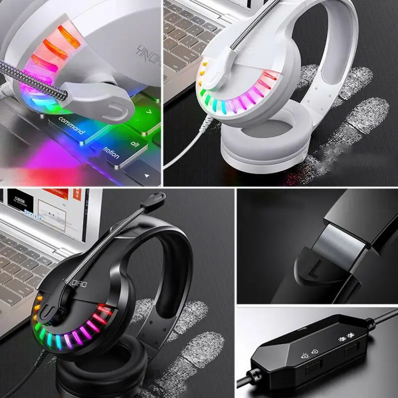 

Led Light Wired Gamer Headset For Computer PS4 Gaming Headphones 3.5mm Adjustable Bass Stereo PC Headset With Mic For Xbox One