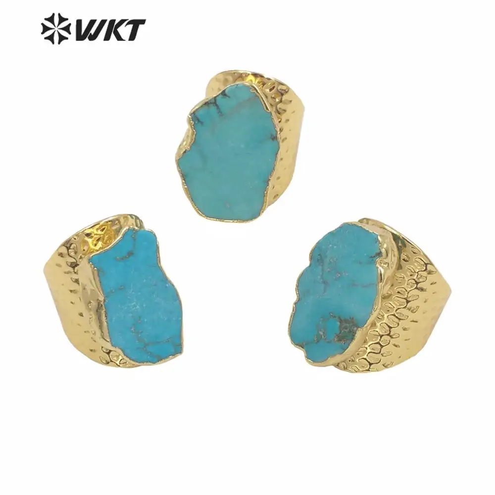 R126 WKT оптовая продажа Новые Потрясающие кольца с камнем в виде сигары золотого