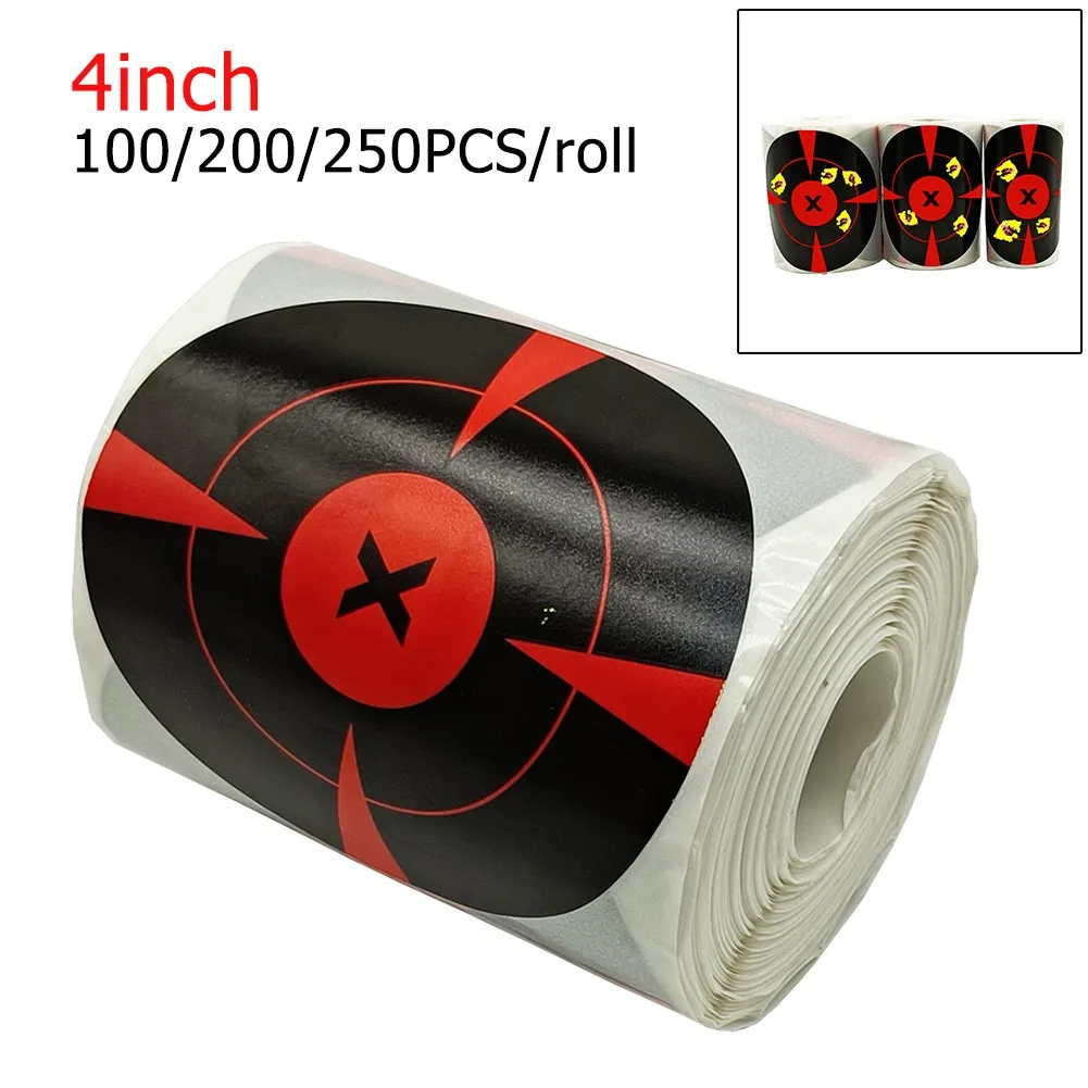 

4inch Target Papers Adhesive Shoots Targets Portable Splatter Reactive Stickers For Bow Hunting 150 330 400g Roll