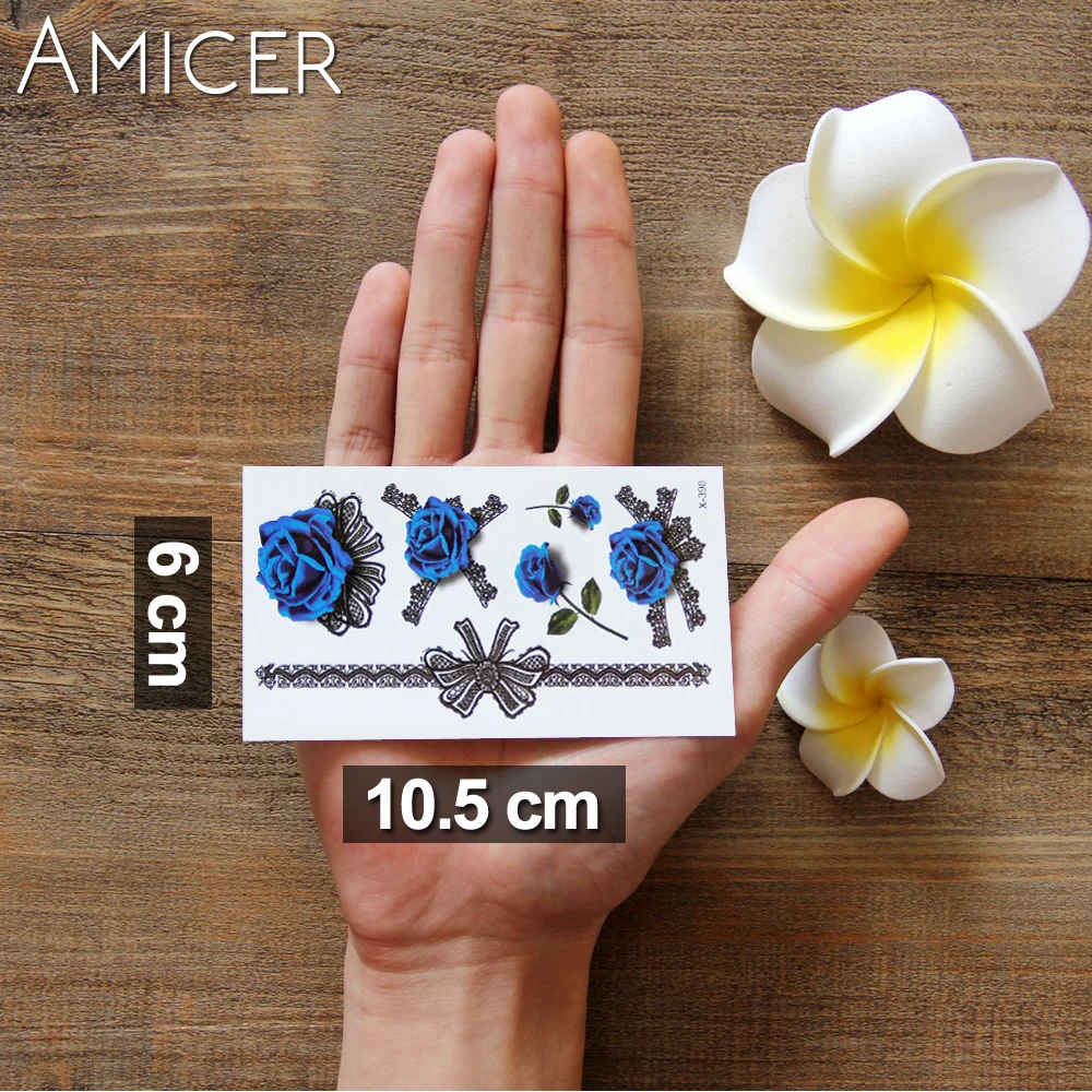 3D водостойкая временная татуировка наклейка Розовая Сексуальная кружевная